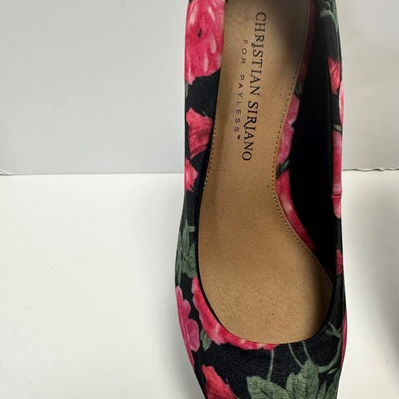 Christian Siriano for Payless Pink Floral Stiletto's size 6 Preowned - Picture 2 of 8
